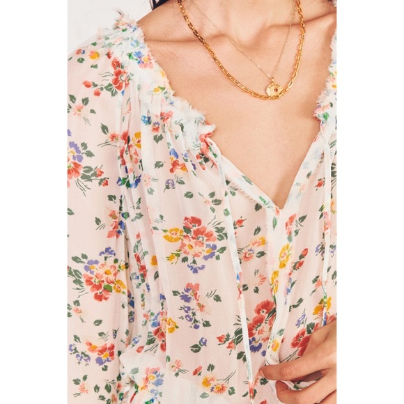 LoveShackFancy Silk Floral Popover Dress - Picture 5 of 14